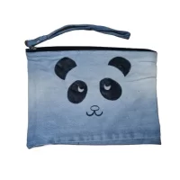 Denim Panda Paradise Pouch