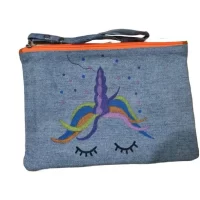 Magical Unicorn Denim Pouch